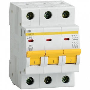 Автоматический выключатель "ИЭК" ВА47-29 3P 10A характеристика C 4,5кА / MVA20-3-010-C