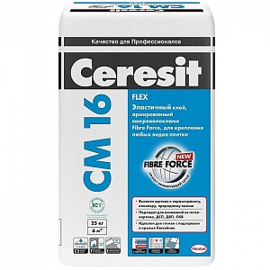 Клей для плитки эластичный Ceresit СМ 16, 25кг
