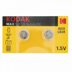 Батарейка LR41 AG3 (392) "Kodak", 2шт/уп