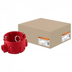 Коробка установочная СП D68х42мм, саморезы, стыковочные узлы, красная, IP20, TDM SQ1402-1116