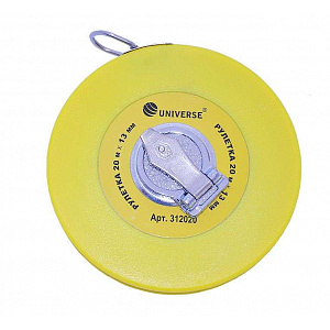 Рулетка геодезическая, 20 м, фиберглассовая лента, пластмассовый корпус, "UNIVERSE" /312020