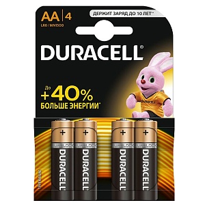 Батарейка AA (LR06) "Duracell" Basic, 4шт/уп