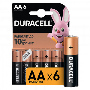Батарейка AA (LR06) "Duracell" Basic, 6 шт.