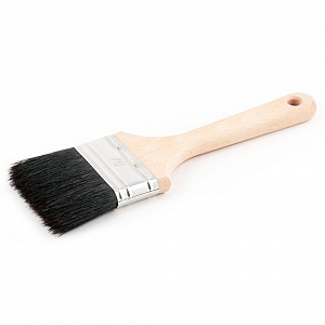 Кисть плоская, 1,0" (25 мм), натуральная чёрная щетина, деревянная ручка, "EcoRank"