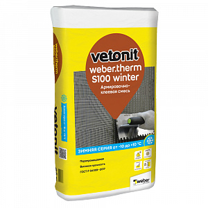 Клей для скреплённой теплоизоляции Weber. therm S100 Winter, 25 кг