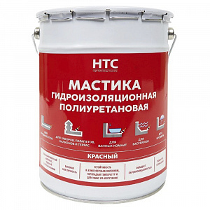 Мастика гидроизоляционная полиуретановая HTC 6 кг, красный